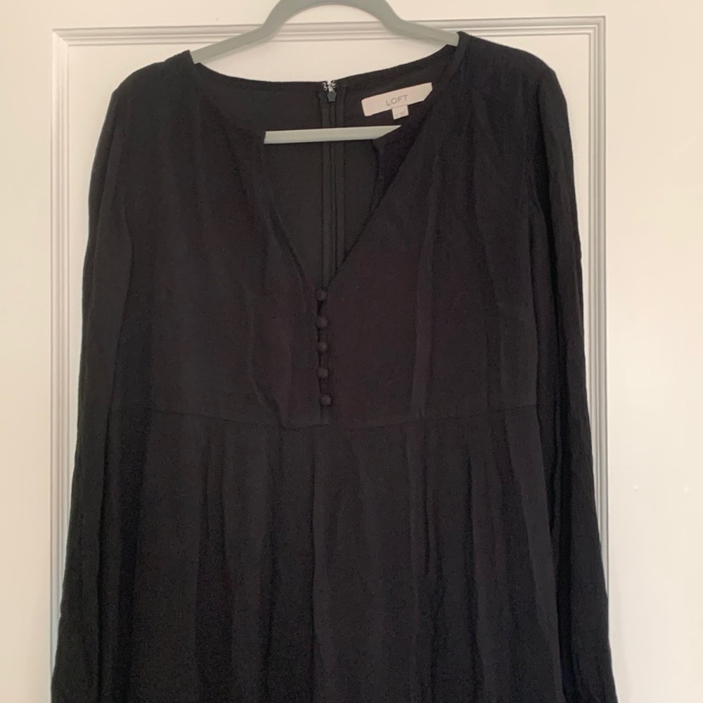 Loft Black long sleeve dress -size small
